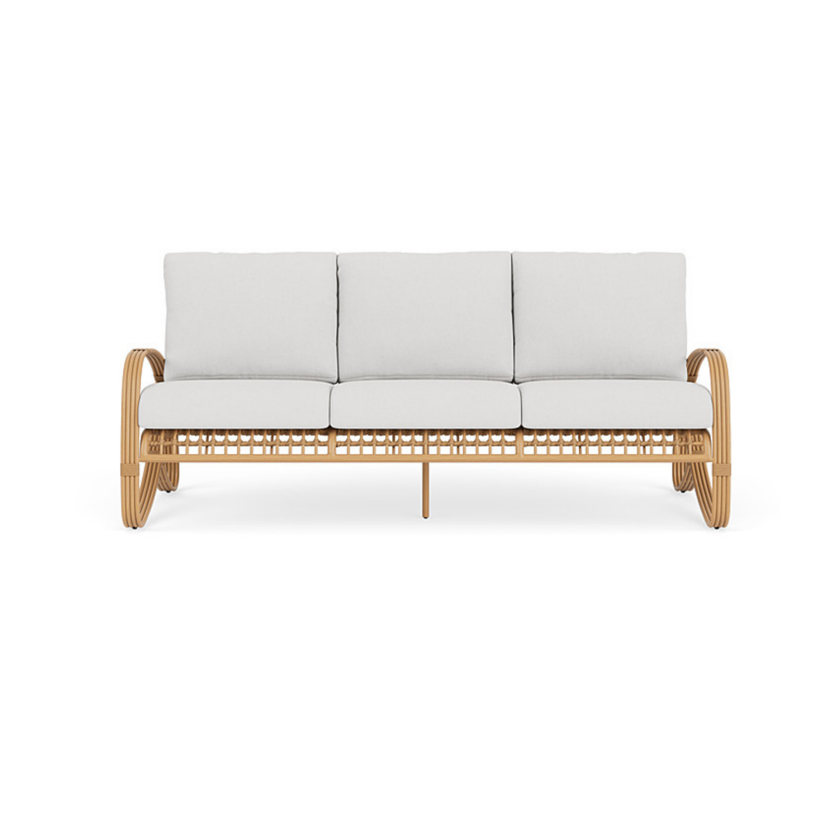 Lloyd Flanders, Riviera, Patio Set Collection, Sofa, Aluminum (no rust)  but with rattan look