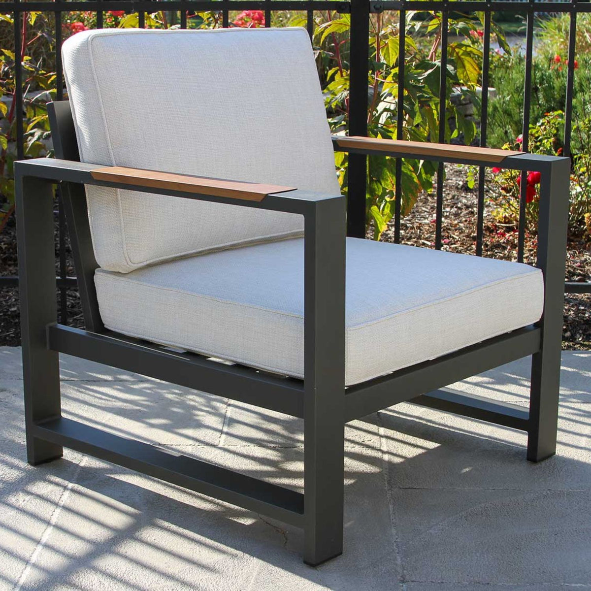 Modern Aluminum Outdoor Armchair Set