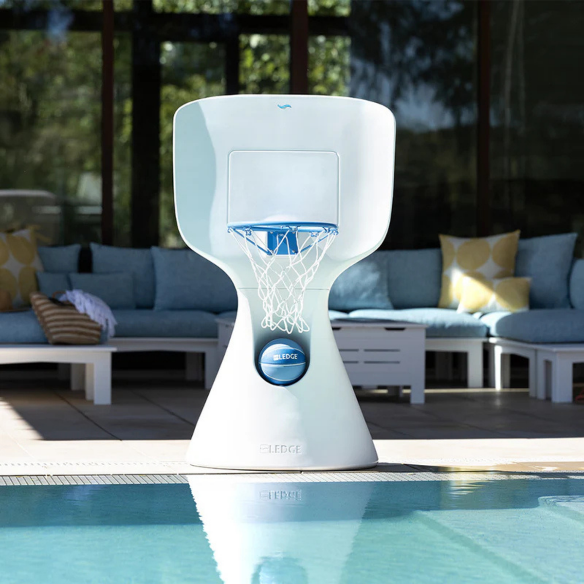 The best pool basketball game designed to withstand coastal conditions. Built in ball storage