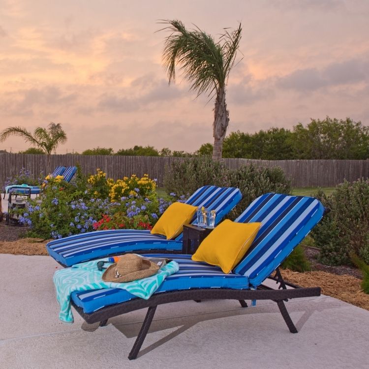 Outdoor Cushions, Marine grade, Riviera Outdoor Decor, Port Aransas, Texas.