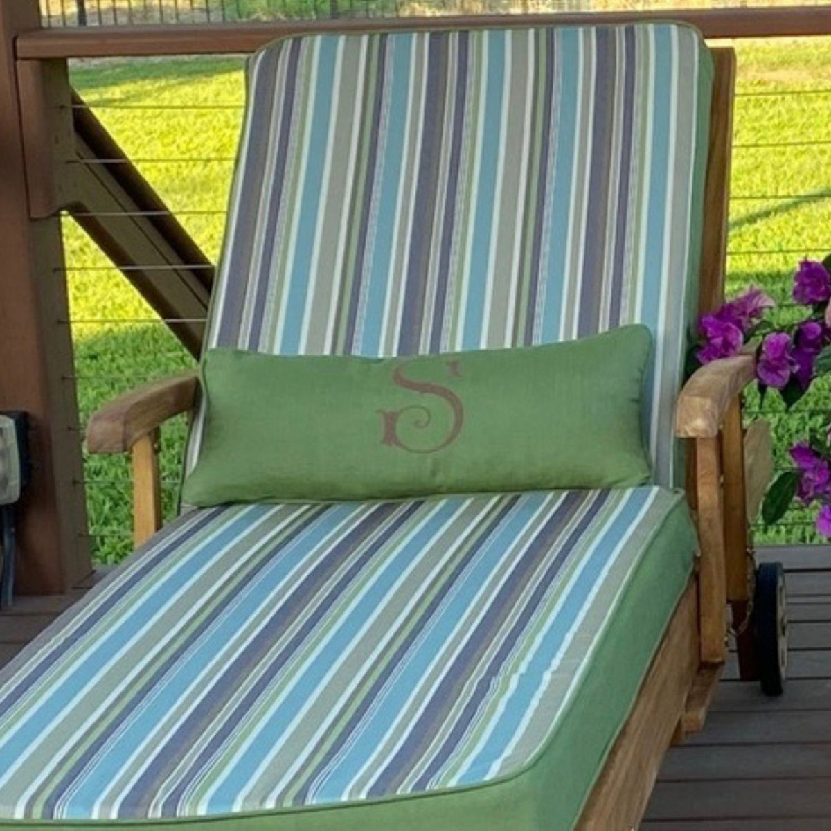 Outdoor Pillows, monogrammed, Riviera Outdoor Decor, Corpus Christi, Texas