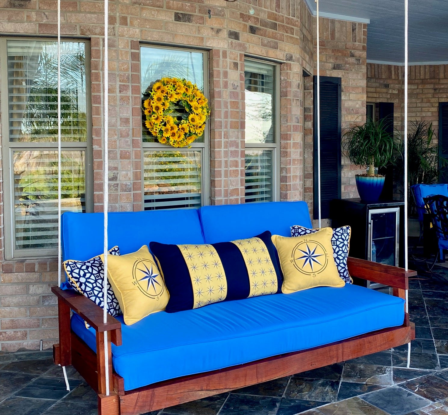 Sunbrella Outdoor Porch Swing Bed Cushion Sets