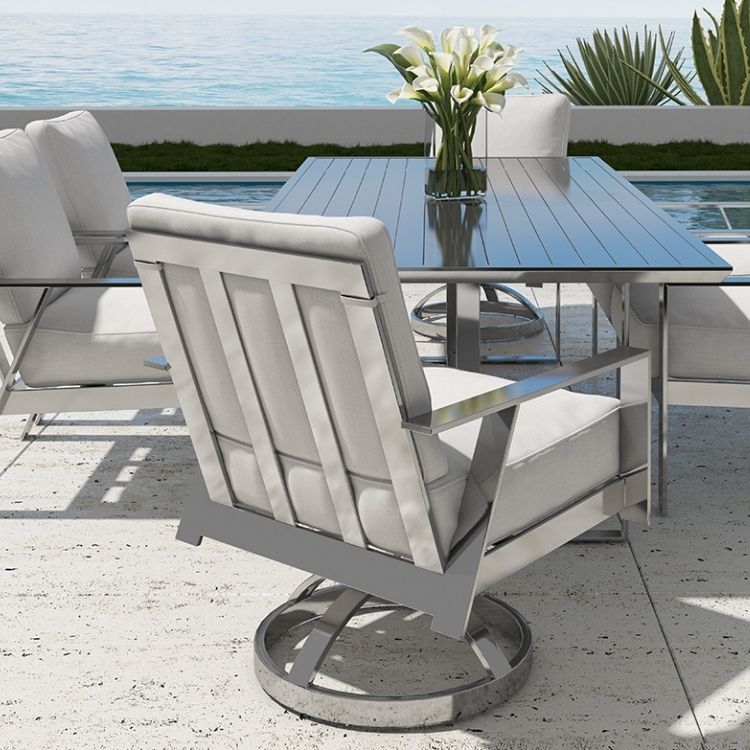 Trento Cushioned Swivel Dining Chair